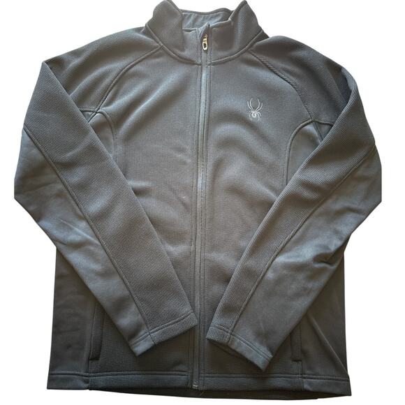 Spyder Men’s Foremost Full Zip Fleece Jacket Size L Black Polyester - Picture 1 of 7